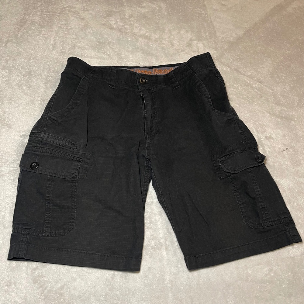 Vintage Y2K WearFirst Mens Black Ripstop Cargo Shorts Size 34 Comfort Waistband